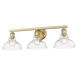 Carver 3 Light 28 inch Brushed Champagne Bronze Vanity Lighting Wall Light